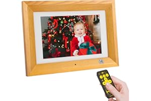 KODAK Cornice Digitale Foto 10 Pollici con Telecomando, 8GB Memoria, Legno Elettronica Cornici Digitali Display Casuale Foto Video e Musica, Supporto Auto Rotazione, Automatic Switch, Scheda SD e USB