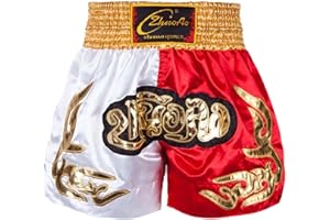 Miaeowve Kinder Junge Muay Thai Short Fighter Thaishorts Thaiboxen Hose Kickboxen Kurz Leggings Kickboxing Sportbekleidung Fitness
