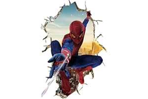 NVWANG Spiderman Bambini Camera Adesivi Murali 3D Spider-Man Ultimate Adesivo Murale Adesivo da Parete Spiderman Adesivo Murale Spiderman Stickers Muro Spiderman Uomo Ragno