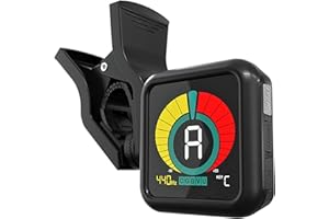 KLIQ MUSIC GEAR Accordeur à clip Kliq Ubertuner pour tous les instruments avec des modes d’accordage de guitare, basse, violon, ukulélé et chromatique