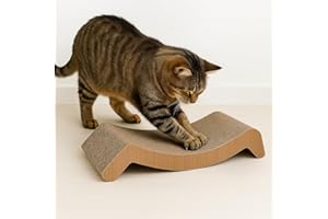 Griffoir pour Chat – Flamingo Wiski Brun – 44,5x20,5x8 cm – avec Herbe à Chat – utilisable des Deux côtés