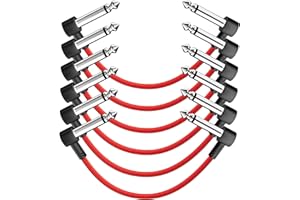 ANNNWZZD Kabel gitarowy Pedalboard Instruments Patch kabel do gitary, pedałów z efektami basowymi, pedały gitarowe, wzmacniacz, pedalboard, gitara, gitara elektryczna, 15 cm, 6 sztuk