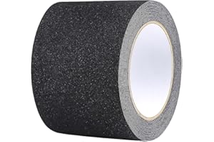 YFLeomry Antirutsch Klebeband, 10cm x 12m Antirutschband Selbstklebend, Schwarz Anti Rutsch Klebeband, Wasserfest Antirutschfolie Selbstklebend für Treppen, Stufen, für Drinnen und Draußen