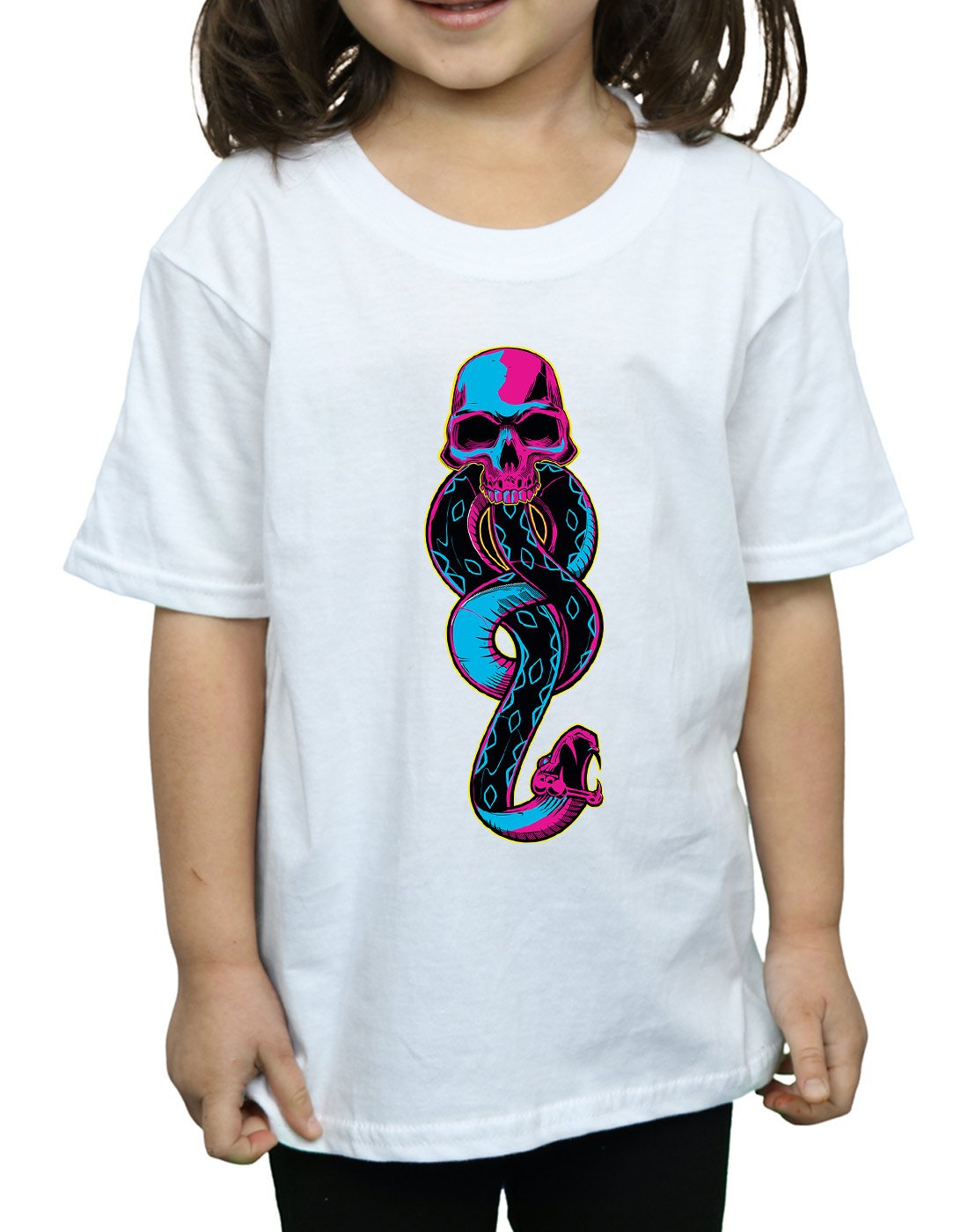 Absolute-Cult-Harry-Potter-Mdchen-Neon-Dark-Mark-T-Shirt