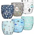 Aolso Reusable Baby Toddler Potty Training Pants, Boys' Underwear with Patterns, 6 Packs, 100% Cotton Washable Toilet Training Pants (Boy-110)