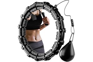 FLYVOLE Plus Size Smart Weighted Hula Hoop, Weight Loss Fitness Hula Hoops, Exercise Hoop with Weight Ball, Detachable Knots & Adjustable Weight