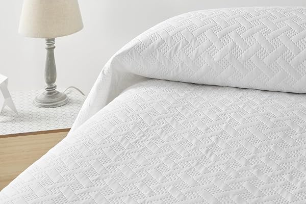 Degrees home Vanligt – tunn bouto-filt för säng 150 (250 x 260 cm) – extra mjuk mikrofiber – multifunktionellt överkast för alla årstider – vitt