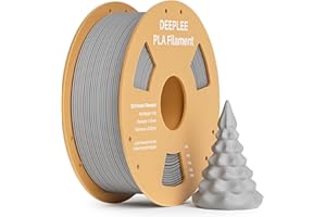 ‎DEEPLEE DEEPLEE PLA Filament 1.75mm, 3D Drucker Filament 1kg (2,2lbs), Maßgenauigkeit +/- 0,02 mm, Filament 3D-Druckmaterialien für FDM 3D Drucker, Grau