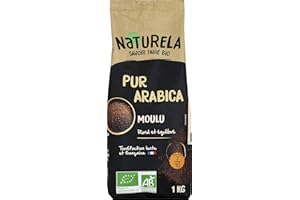 NATURELA - Café Bio Moulu - Café Arabica Bio - Torréfaction Lente - Fabriqué en France - 1 kg