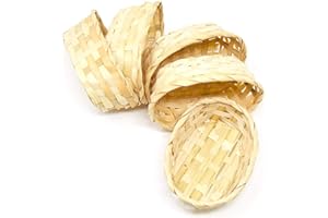 Lashuma Ovale Geschenk Körbchen, 5er Korbset Dekokörbchen, Bad Aufbewahrung 16x11 cm, Füllkörbchen Höhe 4 cm