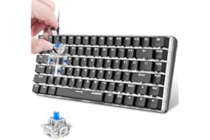 FELiCON x AJAZZ AK33 Tastiera Meccanica da Gioco Hot-Swap Blue Switch 80% Gaming Keyboard con Retroilluminazione LED Bianca USB di Tipo C Cablato QWERTY 82 Tasti Anti-ghosting per PC Laptop Mac-Nero