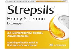 Strepsils Honey & Lemon Lozenges, 36s, Gluten Free, Sore Throat Relief, Soothes Sore Throat, Fights Infection, Works in 5 Mins