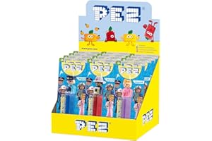 PEZ - Boîte-présentoir de 12 distributeurs PLAYMOBIL avec une recharge de bonbons (1 distributeur + 1 recharge)