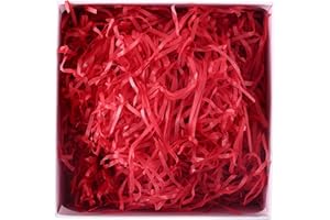 CFYTHYAB 200 Grams Red Raffia Hamper Shredded Kraft Paper, Gift Filling Shredded Paper for Party Supplies