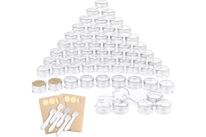 PAMIYO 5 ml Empty Box Clear Pot, Cream Jar, Empty Transparent Jar with Screw Cap, Travel Small Pot Container Set, for Lotion, Cream, Mini Candles, Cosmetics, transparent