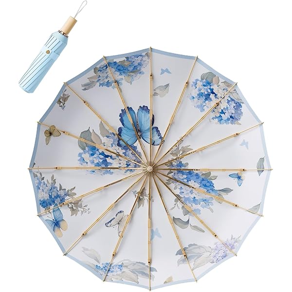 Parapluie Femme UPF50+ Meichoon | 98cm, Léger 370g, Imperméable & Anti-UV, Double Couche, Design Fleur Vintage