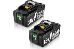 GGIKING 2PCS 8000mAh BL1850B Compatible with 18V Battery 8.0Ah With LED Indicator Lithium Ion Replacement Cordless Battery BL1830 BL1830B BL1840 BL1840B BL1850 BL1860 BL1845 BL1815 Power Tools