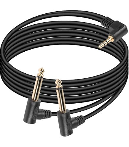 Cable Double Jack Câble Audio Duttek Pour Guitare - Splitter 6.35mm Mâle Vers 2x 6.35mm Mono - 1.5m Avec Connecteurs Dorés - Idéal Pour Studios Et Scènes Pied Guitare
