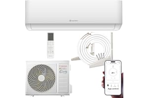 HANTECH Split aire acondicionado 9000 BTU H-PRO función de calefacción y refrigeración, filtro de aire, WIFI, material de montaje