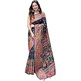 Pandadi Saree Women's Pashmina Kashmiri Silk Saree With Unstitched Blouse Piece
