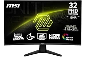 MSI MAG 32C6X 32 Inch FHD Curved Gaming Monitor - 1500R 1920 x 1080 VA Panel, 250 Hz(OC) - 1ms MPRT, Adaptive Sync - DP 14a, HDMI 20b CEC
