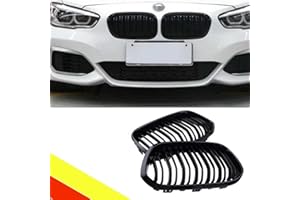 POETRYXIAO Rejilla del radiador riñón deportivo negro brillante doble barra para BMW Serie 1 F20 F21 2015-2018, adecuado para tuning BMW