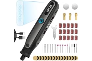 HARDELL 4V Akku Multifunktionswerkzeug Set, 5 Gang Rotationswerkzeug (Max 18000 U/min), Digitalanzeige Gravur Gerät mit 69 Stück Zubehör zum Bohren, Gravieren, Polieren, Schleifen, Schneiden(Schwarz)