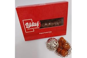 Lutuf Turkish Delight Walnut Sausage Cevizli Sucuk 400g Gift Box, Traditional Turkish Sweet with Whole Walnuts & Grape Molasses, Chewy Anatolian Dessert, Halal Certified