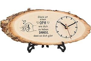 KAAYEE Opa Geschenk Weihnachten, Holzuhr Geschenke für Opa zum Vatertag Geburtstag Valentinstag Ostern, Bester Geburtstagsgeschenk für Opa Männer von Enkel 1