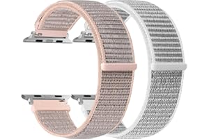 enkic Nylon Armband Kompatibel mit Apple Watch Armband 49mm 45mm 44mm 42mm 41mm 40mm 38mm Damen Herren, 2 Stück Ersatzarmband Sport Uhrenarmband für iWatch Series 9 8 7 6 5 4 3 2 1 SE Ultra 2 Ultra