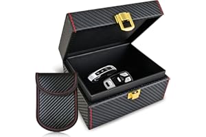 ELI73 Faraday Box & Pouch for Car Keys, Double-Layer Keyless Entry Car Key Signal Blocking Box, RFID Anti-Theft Faraday Cage, Car Key Fob Safe Protector, ELI-FB-CARB-B2B