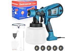 Vothen Paint Sprayer, 800W Paint Spray Gun with 5 Nozzles and 3 Patterns, 1400ML Electric Paint Sprayer, Max 1100ml/Min, 100 DIN-s, HVLP Spray Gun for Fence, Cabinet, Walls, Ceilings, Crafts