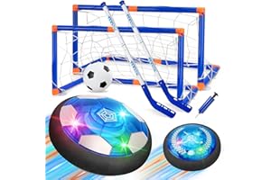 Nazano 3-in-1 Air Power Fußball Set mit LED-Beleuchtung, Fussball Geschenke Jungen, Air Fußball Set für Kinder 6-12, Schwebender Fussball für Indoor & Outdoor - Weihnachten & Geburtstag - Hover Ball