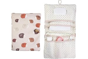 LAINIKE Nappy Bag Organiser and Cosmetic Bag 2-in-1 Nappy Bag Small Changing Bag Organiser Baby Nappy Bag for Mother on the Go (Hedgehog)