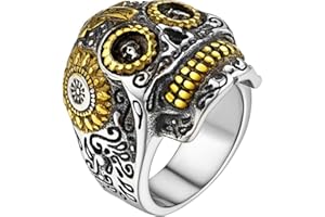 FaithHeart Customized Gothic Skull Ring Men Punk Biker Rings Skeleton Jewellery Stainless Steel Skulls Rings Size O-Z+3 Can Personalise