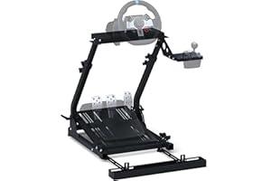 GT OMEGA Soporte de Volante Clásico - Plegable de Nivel de Entrada Sim Rig, Pre-Equipado con un Montaje de Palanca de Cambio y Silla Link, Ajustable y Listo para Actualizar