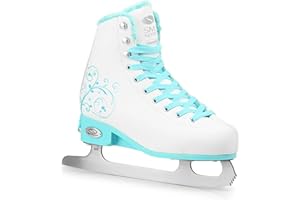 ‎SMJ SPORT SMJ Snowbella Schlittschuhe VERSTELLBAR Damen Mädchen Eiskunstlauf Eislaufschuhe Klassische Eislauf Weiß/Mint | Größen: 31-34, 35-38, 39-42