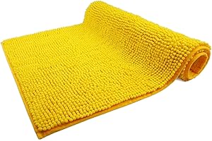 WohnDirect Premium Tappetino da Bagno Giallo - Tappetino da Bagno Morbido e Antiscivolo - Microfibra Durevole e Assorbente, Lavabile in Lavatrice - 50x80cm