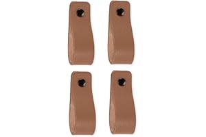 Brute Strength - Maniglie in pelle per mobili - Taupe - 4 pezzi - 16,5 x 2,5 cm - Maniglia per mobili, maniglia per porte per cucina, bagno, armadi, comò, legno