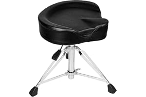 Vhffoso Hydraulischer Schlagzeughocker, höhenverstellbar von 45-65 cm, robuster, doppelstrebiger Schlagzeughocker, Schlagzeugstuhl im Motorradstil, Schlagzeugsitz für Kinder