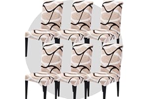 ZHILING Stuhlhussen Bezüge Set von 6 Super Fit Stretch abnehmbare waschbare Esszimmerstuhl Protector Cover Sitzbezug für Hotel, Esszimmer, Zeremonie, Bankett Hochzeitsfeier(Milchwelle)