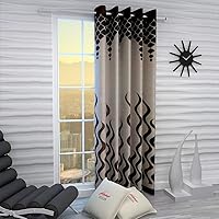 Home Sizzler Polyester Window Curtain, 5 feet, Brown, 1 Piece