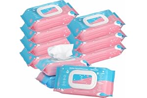 ‎MOTHER NATURE COSMETICS Baby Feuchttücher Sensitiv – 100% Biologisch Abbaubar & Vegan – Extra Weich & Sanft zur Haut – 99% Wasser – Ohne Alkohol – Dermatologisch Getestet – (10 x 80 | 80 Stück)