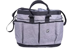 ARBO-INOX Putztasche mit abnehmbaren Schultergurt und Handgriff Reiten one Size Pferd kastenform(Grau)