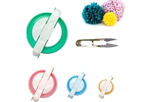 EONBES Pompom Maker Kit – 4 Sizes Pom Pom Making Tool Set with Small Scissors, Easy Way to Make Pompoms