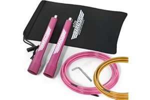 BARACUS Comba Crossfit Cuerda Saltar Comba Profesional Boxeo MMA UFC Endurance - Cuerda Saltar Mujer, Hombre & Niño | Doble Under Crossfit Sin Enredos, PVC Jump Rope