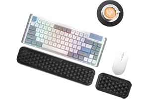 ANOMM 3 in 1 Poggiapolsi per Tastiera Ergonomica, Poggiapolsi per Tastiera in Morbido Memory Foam, Pelle PU con Fondo Antiscivolo, per Scrivania per Ufficio, Lavoro, Casa, Giochi