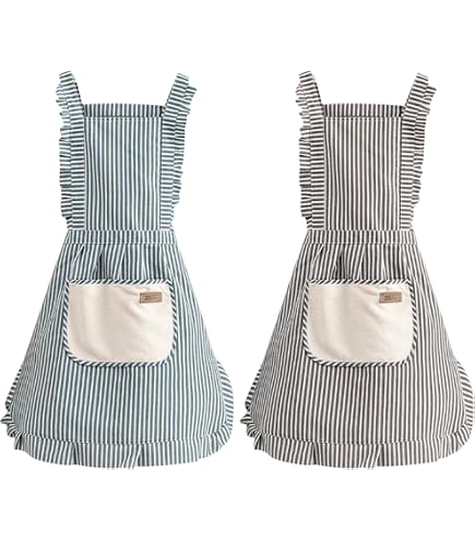 Tabliers à Fleurs TYFGRT - Lot De 2, Polyester, Grandes Poches - Cuisine, Jardin, Barbecue
