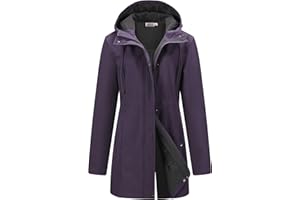 Outdoor Ventures Softshell Jacket Ladies Rain Jacket Functional Rain Coat Windbreaker Waterproof Hiking Jacket Breathable Outdoor Jacket with Hood for Spring Fall Winter