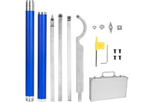 Drechseleisen,CEIEVER Drechselwerkzeuge Hartmetallbestückter Holzdrehwerkzeugsatz mit Hartmetallfräsern,abnehmbarem Aluminiumgriff und Aluminium-Tragetasche Drehmeißel Set für Bastel-Heimwerker